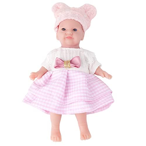 Mini Full Body Silicone Reborn Baby Doll - Realistic Newborn Girl (WG1572-16.5cm-123g)